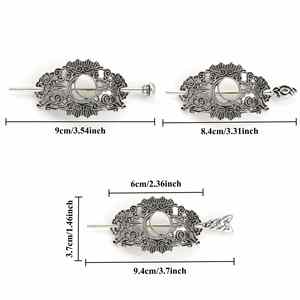 Épingles à cheveux vintage en argent, pinces à cheveux en métal avec nœuds celtiques, barrettes rétro vikings, accessoires bijoux, épingles à cheveux en forme de baguettes pour femmes - Product Image 3