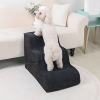 Rampe pour animaux de compagnie personnalisée antidérapante à 3 marches, installation facile, portable, convertible, pour petits chiens, avec housse lavable