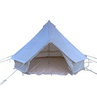 Yurt mongol de style luxueux en toile de coton avec cheminée, tente de camping trois saisons pour l'extérieur et la randonnée 2000-3000mm