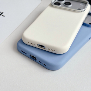 Coque de téléphone magnétique en silicone liquide S134 couleur unie effet peau avec support d'objectif pour iPhone 17 18 Pro Max - Product Image 3