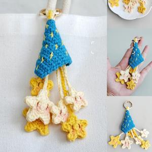 Llavero de ganchillo en stock, colgante de coche de dibujos animados, adorno para colgar y accesorio para bolso, pequeña joya, regalo de San Valentín - Product Image 2