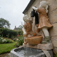 Fuente de Pared de Mármol para Interiores y Exteriores, Cascada Decorativa para Jardín, Hogar, Hotel, Granja