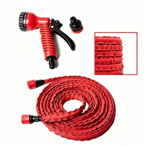 Manguera Mágica Expandible Roja de 25/50 pies con Boquilla de 7 Funciones - Manguera de Jardín Retráctil Anti-Torceduras para Uso Doméstico - Product Image 1