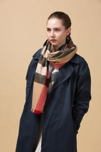 Customized Comfortable Delicate lightweight Fall Winter Design Plaid Scarf Oversize <b>Women</b> Scarf <b>Wrap</b> Shawls - Product Image 3