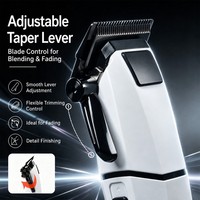 Tondeuse à cheveux ultra-silencieuse 33 dB, moteur 390, 7000 tr/min, USB, rechargeable 2000 mAh, pour salon et barbier, kit de 8 guides de coupe