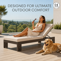 Chaise longue de patio en aluminium de luxe moderne, résistante aux intempéries, pour hôtel, complexe hôtelier, bord de piscine, villa