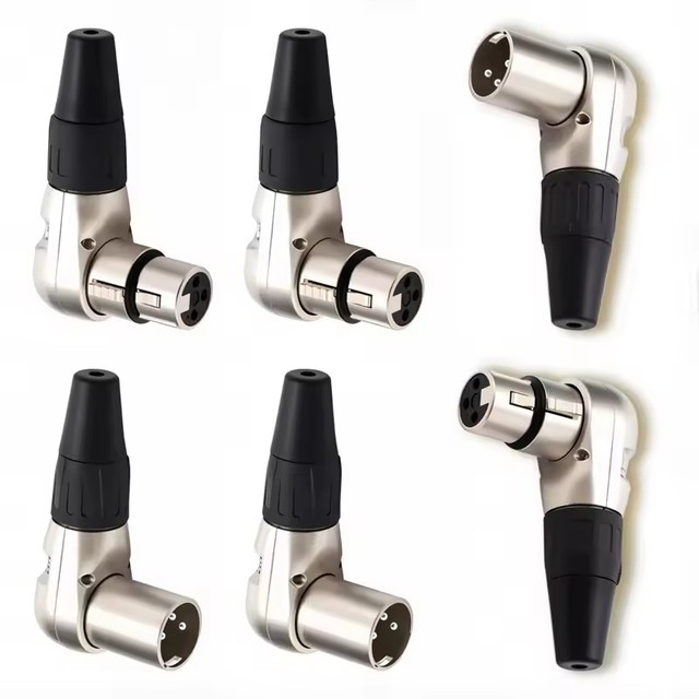 3pole Right Angle XLR Connector Male Female XLR 3Pin Micphone Plug Audio Cable Connector Multi-directional Connector