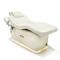 Lit Facial Électrique Chauffant Avec Armoire Chaise De Beauté Mobilier De Salon Lit À 4 Cils À Moteur Lumière LED Lit De Spa Table De Massage