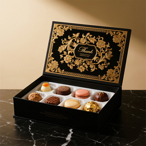 Tùy Chỉnh Cấp Thực Phẩm Sô Cô La <span class=keywords><strong>Macaron</strong></span> Cứng Nhắc Chất Lượng Cao Từ Đóng Cửa Các Tông Cảm Ơn Bạn Giấy Bao Bì Hộp Quà Tặng Với Chèn - Product Image 5