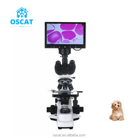 OSCAT Veterinary Trinocular Biological Microscope 5 Million HD Imaging Reusable Dog Compatible Adjustable Focus 1-Year Warranty