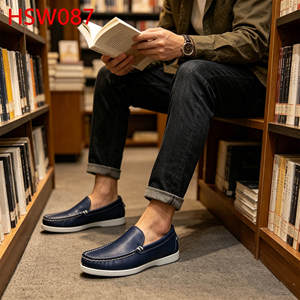 LXG, <span class=keywords><strong>Scarpe</strong></span> Penny Blu Scuro Versatili per il Tempo Libero e le Fughe del Weekend, Prodotte a Mano, Modello Docksides HSW087 - Product Image 4