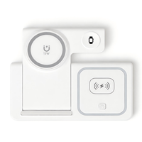 Chargeur sans fil magnétique pliable 4 en 1, station de charge 15W avec veilleuse pour téléphone, montre, écouteurs, maison, bureau, voyage