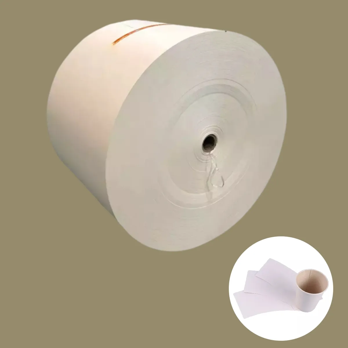 Papel de rolamento personalizado de qualidade alimentar 190gsm 210gsm Rolo de papel revestido pe para copos de papel