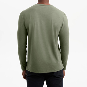 Custom Silk Screen Printing Men's Gym T-Shirt 100% Cotton Regular Fit <b>Long</b> Sleeve Solid Pattern <b>Long</b> sleeve T shirts - Product Image 3