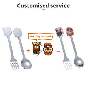 Cuchara y tenedor personal de acero inoxidable de estilo japonés coreano personalizado con caja de papel de regalo - Product Image 3