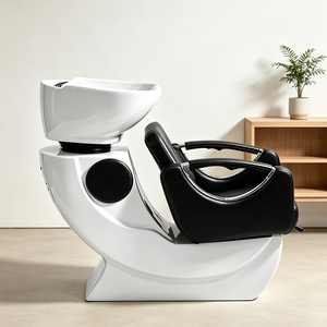 Nuevo Modelo de Sillón de Peluquería Comercial Moderno con Asiento de Cuero, Esponja de Alta Densidad y Lavacabezas de Cerámica - Product Image 3