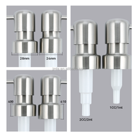 Pompe distributrice de savon liquide personnalisable en acier inoxydable, pompe distributrice de savon pour les mains, pompe distributrice de lotion 28 mm, pompe 410