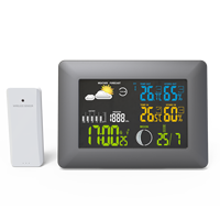 Station météo numérique domestique avec fonction baromètre, écran LCD, faible consommation d'énergie, IP65, contrôleur de température en plastique pour usage domestique