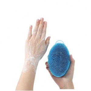 Dual-Side Eco-Friendly Food Grade <b>Silicone</b> <b>Loofah</b> Body Brush & Bath Shower Scrubber 2-in-1 Shampoo Wash Brush - Product Image 3