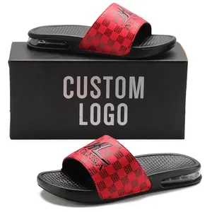 Henghao Oem Custom Slides Sandals Slippers Beach Soft Sole Flat Super Soft Low Moq Air Cushion Slides Slippers Latest Design