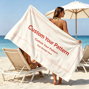 Serviette de plage personnalisée en microfibre douce en tissu suédé, sans sable - Product Image 1
