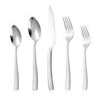 Ensemble de 5 couteaux à dîner vintage noirs de luxe en acier inoxydable 304, couverts durables de qualité alimentaire pour mariages