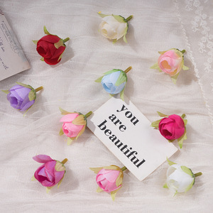 Têtes de fleurs artificielles en forme de bourgeons de thé, fleurs en soie, décoration de mariage, accessoire de bricolage, arrangement floral style Instagram - Product Image 1