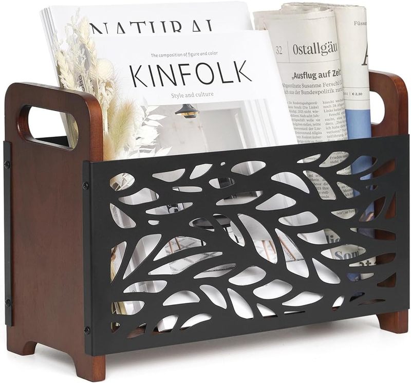 Custom Logo Wood Magazine Rack Holder