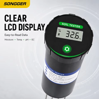 Testeur de sol numérique 4 en 1, pH, EC, humidité, température, écran LCD, alimenté par piles, sonde pour plantes et jardin