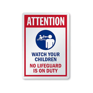 Attention Surveillez vos enfants Panneau en aluminium-Panneau d'avertissement de sécurité extérieur durable - Product Image 1