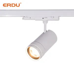 Erdu Aluminium Lampbehuizing Verstelbare Led Track Light 2/3/4 Draden 3 Phaze Zoombare Cob Spoor Spotlights