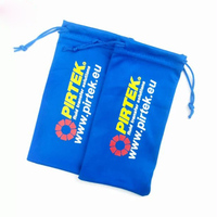 Pochette en microfibre de haute qualité pour lunettes grande taille avec fermeture à cordon imprimé logo personnalisé pour cadeau de promotion