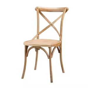 Modern Comfort Solid Wood Rattan Cross-Back Dining Chair, Suitable for Outdoor Hotels, Kitchens, Weddings, Bars, and Events - Product Image 6