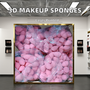 Venta caliente nuevo 3D colorido belleza <span class=keywords><strong>maquillaje</strong></span> mezcla esponjas sin látex logotipo personalizado para caja de uso húmedo seco para maquilladores - Product Image 2