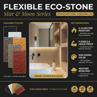 Briques réfractaires en céramique naturelle souple Eco-Stone : Série Étoile et Lune, carreaux muraux décoratifs modernes pour l'extérieur