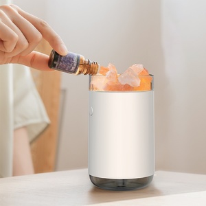 Diffuseur d'huiles essentielles en sel de cristal de l'Himalaya, diffuseur d'aromathérapie, humidificateur, LED rechargeable, ultrasonique, humidificateur d'air LED - Product Image 2