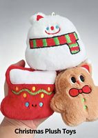 Porte-clés en peluche sur le thème de Noël, style mignon, en coton PP, fabriqué à Yiwu, le plus vendu, cadeau de vacances, pendentif de sac à dos