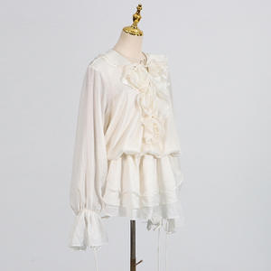 Women's New Floral Splicing Senior of Tie <b>Lantern</b> Sleeve Short Dresses Fashion - Product Image 4