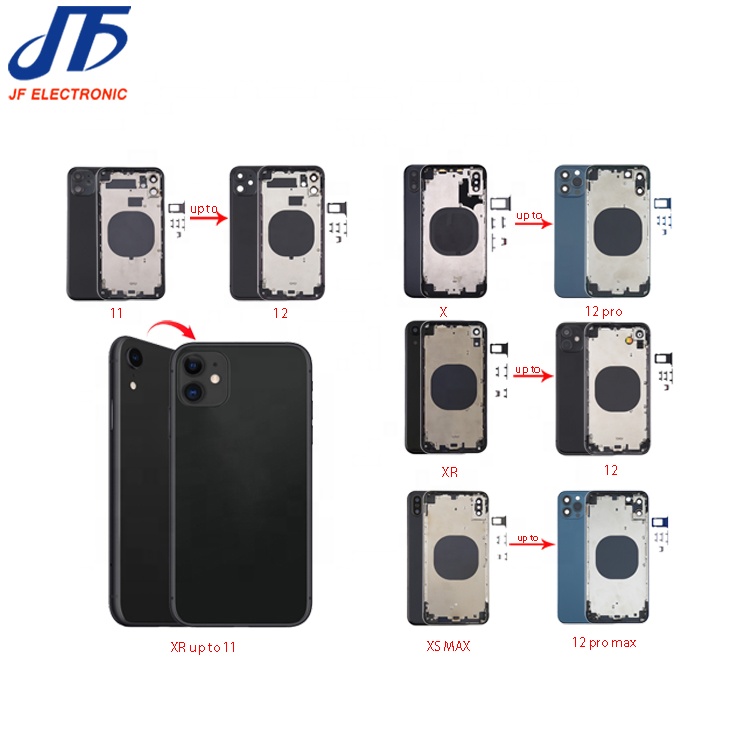 DIY пользовательские корпуса мобильных телефонов для iphone XR обновления конвертировать в 11 12 для iphone x, как 11 12 pro батарея заднего стекла Корпус
