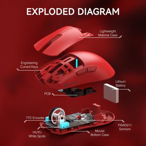 Chuột chơi game không dây ATTACK SHARK X11 với đèn RGB, độ phân giải 22K DPI, cảm biến quang học PAW3311, đế sạc, đèn nền, chuột Alibaba X11 - Product Image 5