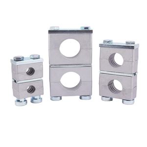 Klem pipa plastik pengunci cepat dua lubang logam ringan tunggal Universal dengan kelas berat. - Product Image 1