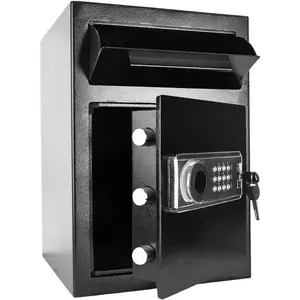 صندوق آمن مع قفل للأعمال 2.5 Cub مزود بلوحة مفاتيح رقمية، وأمانات فتحة للتركيب مع صندوق تخليف للشحن الأمامي