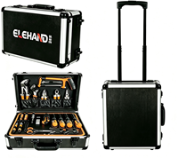 Ensemble d'outils portables de haute qualité, 186 pièces, coffret en aluminium, acier au carbone, finition mate, kit d'outils multifonction, ensembles d'outils à douilles manuels