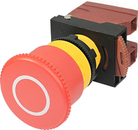 Bouton-poussoir d'arrêt d'urgence électronique rotatif 22 mm avec LED, 10A, 1NO1NC, 100K cycles, pour applications industrielles