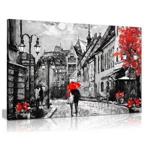 โมเดิร์นร่วมสมัยสีดําสีขาวสีแดงปารีสไอเฟลทาวเวอร์ภาพพิมพ์ตกแต่งบ้านผ้าใบผนังศิลปะโปสเตอร์พิมพ์ภาพวาด - Product Image 3