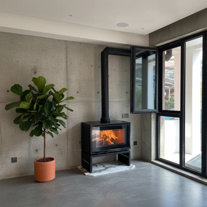 <span class=keywords><strong>Chimenea</strong></span> de escape negra de acero inoxidable de alta calidad, de pared simple y aislada, de fácil montaje, para <span class=keywords><strong>chimenea</strong></span> doméstica interior moderna - Product Image 1