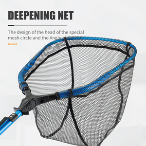Red de pesca telescópica LUSHAZER, mango de aluminio plegable, malla recubierta de goma, Red de aterrizaje de peces, barco, Kayak, lubina, trucha, liberación de captura - Product Image 6