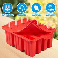 Moules à crème glacée en silicone à 10 cavités sans BPA avec support à sucettes glacées