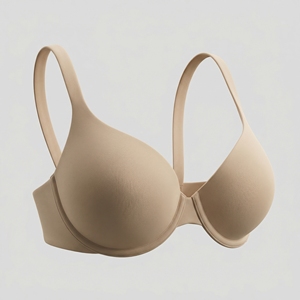 Reggiseno push-up con ferretto per seno grande, spalline regolabili, logo sulla coppe, in materiale morbido, da donna - Product Image 6