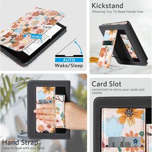 Funda de Cuero PU con Impresión Personalizada, Función de Activación/Suspensión Automática, Ranura para Tarjetas y Correa de Mano para Kindle Paperwhite, Funda Resistente para Tablet - Product Image 3